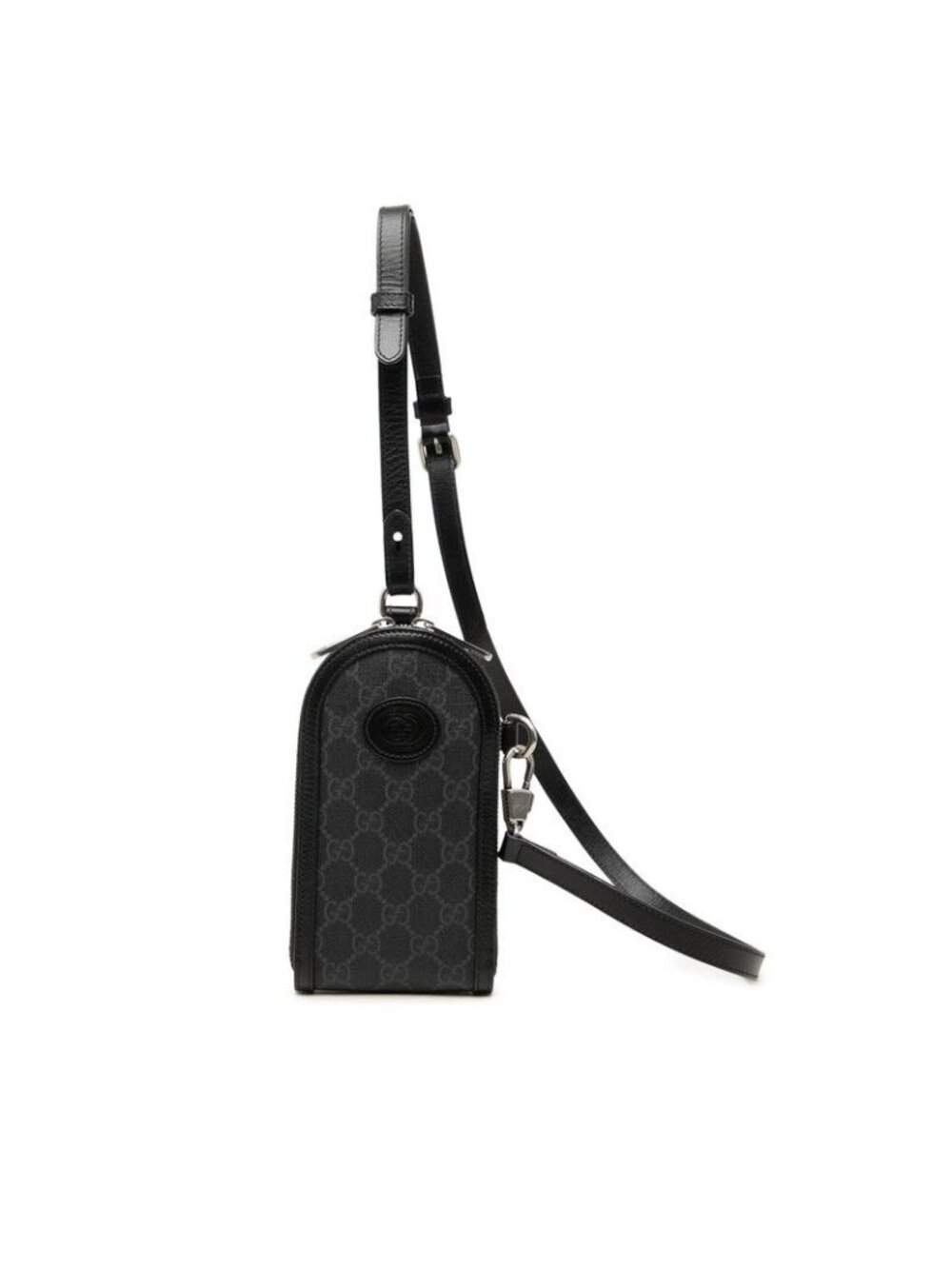 Gucci GG Supreme Crossbody Shoulder Bag Black Leather